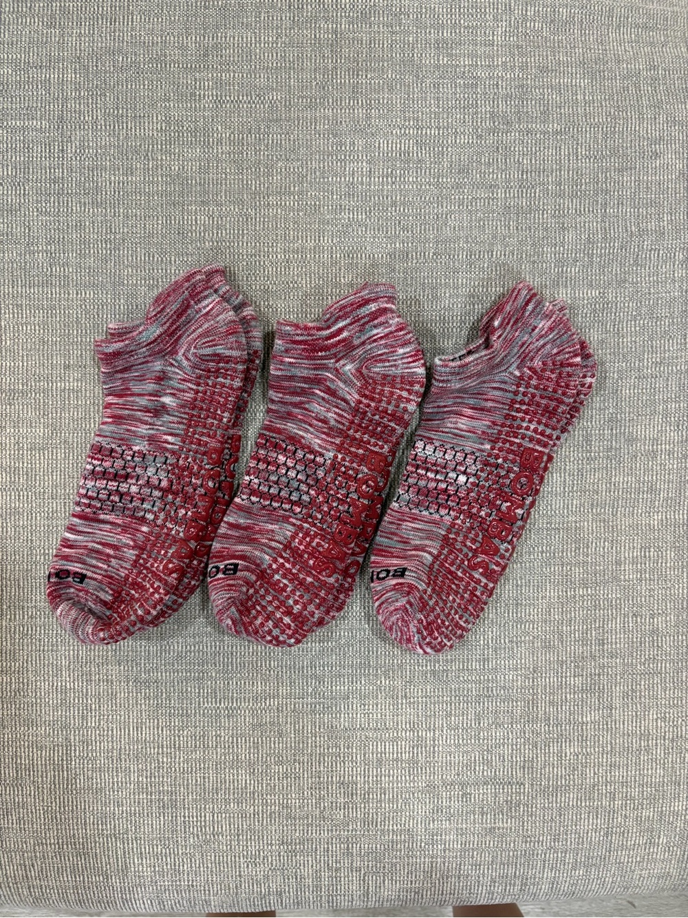 Bombas Red ankle gripper Socks - 3 Pack
